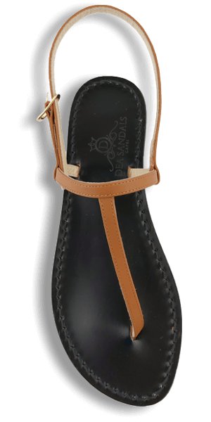 sandals capri T natural leather black sole